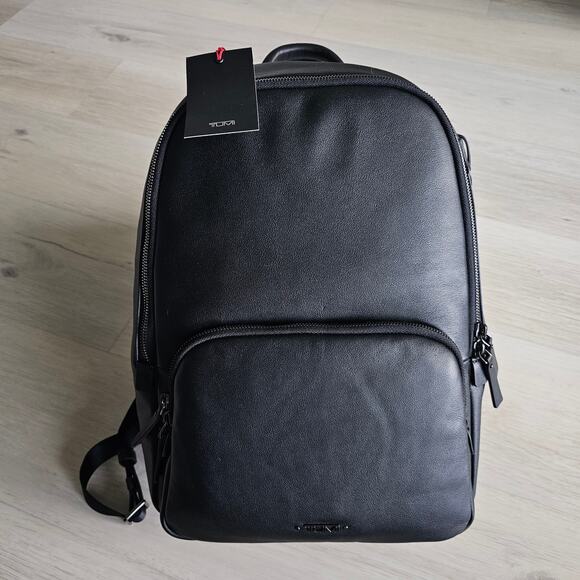 TUMI Blaire Leather laptop Backpack New Black Gunmetal - Picture 2 of 11